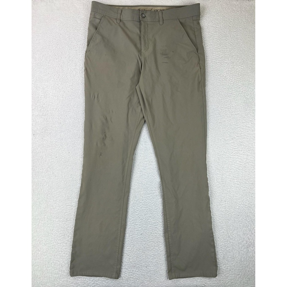 Weatherproof Vintage Pants Mens 36x32 Beige Regular Fit Stretch Chino Casual